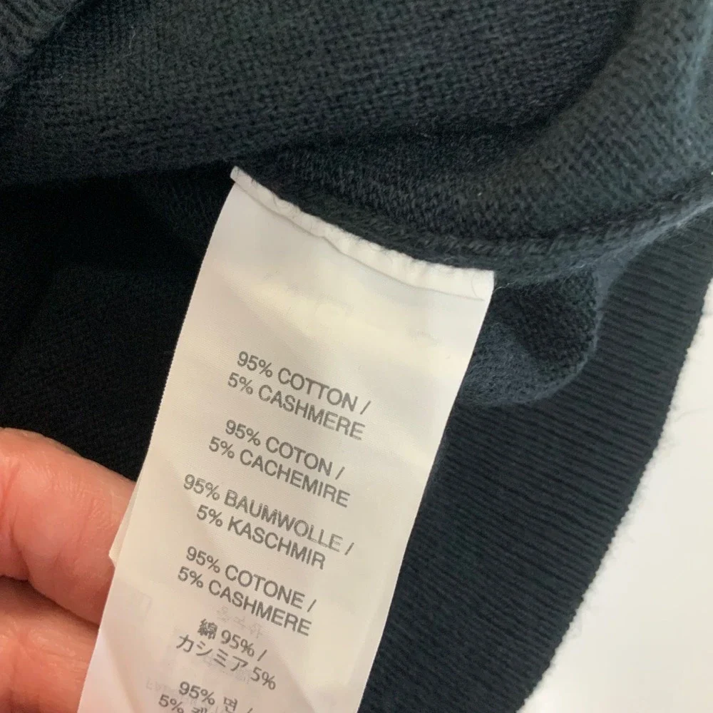 NWT J. Crew Mens Sz Medium Black Cashmere Cotton Crewneck Lightweight Sweater